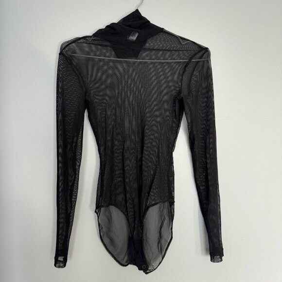 American Apparel Sheer Mesh Turtleneck Longsleeve Bodysuit - Picture 3 of 4